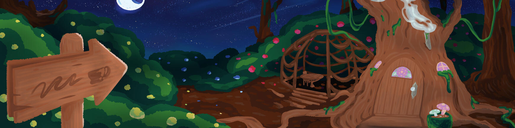 Twitch header private commission, original design